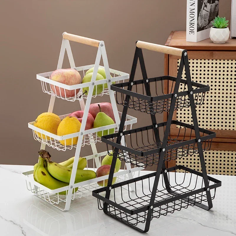 

1PC Multi-layer Empty Mesh Portable Storage Basket Fruit Basket Kitchen Living Room Dry Fruit Snacks Storage Rack