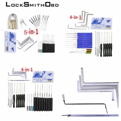 5in1 Full  Locksmith Supplies Hand Tools Lock Pick Set Row Tension Wrench Tool Broken Key Auto Extractor Remove Hook Hardware