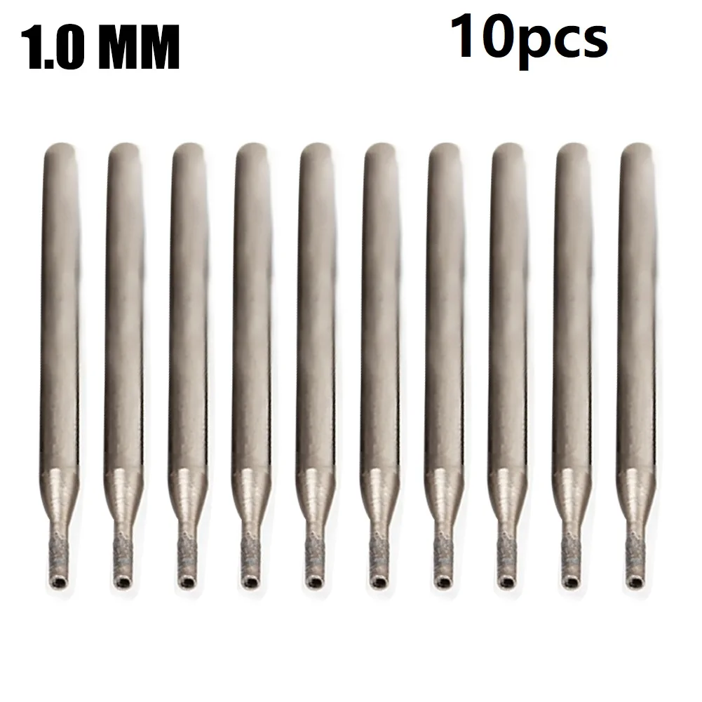 

10Pc 0.8-4mm Rotary Diamond Burr Core Drill Bit For Glass Tile For 2.35mm Shank Electric Grinder Metalworking Tools