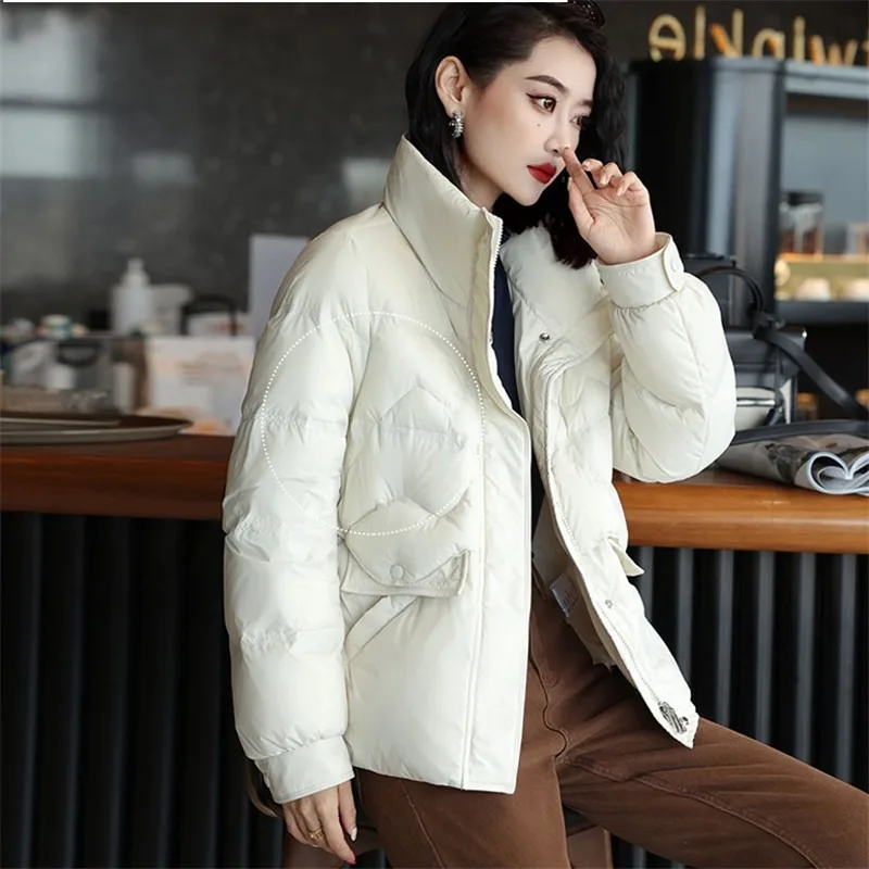 2023 New Arrivlas Autumn Winter Women Korean Fashion Warm Casual Loose Down Jackets Female Fashion Retro  Office Lady Down Coats