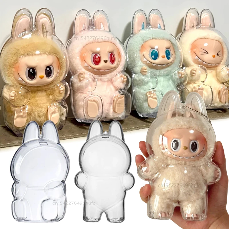 For Labubu V1 V2 V3 Doll Case Transparent Protective Cover Dustproof Shell For Labubu 4.0 Case Storage Box Dolls Accessories