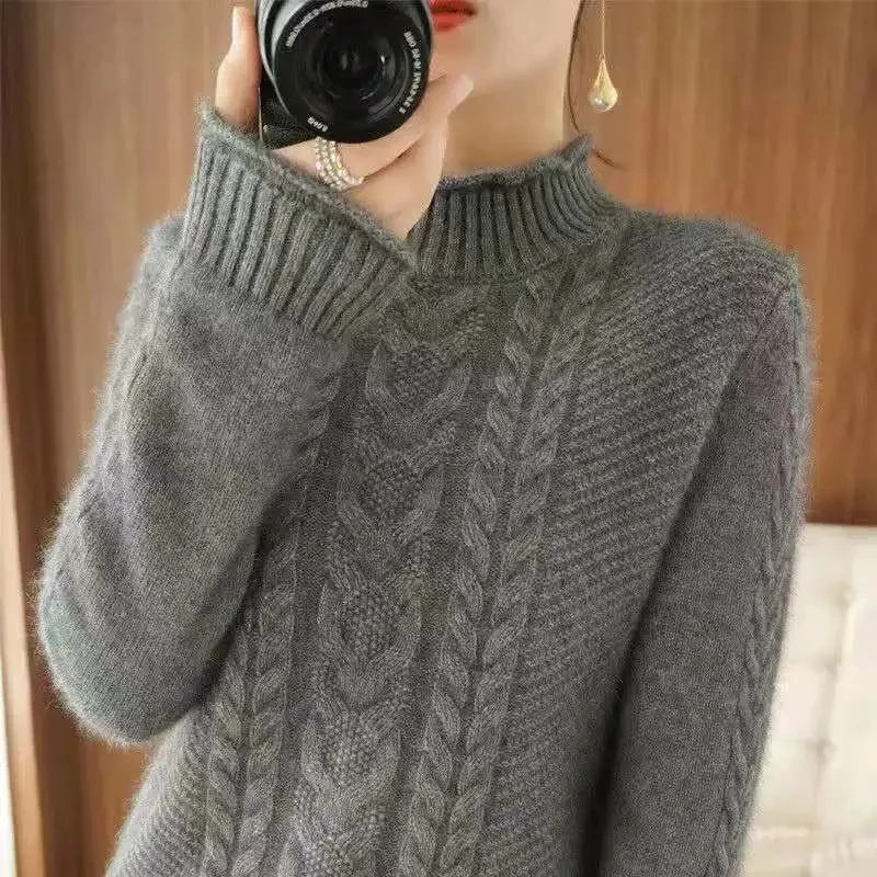 

Turtleneck Sweater Womens 2024 Autumn Winter Tops Korean Slim Women Pullover Jumper Knitted Sweater Pull Femme Hiver Truien