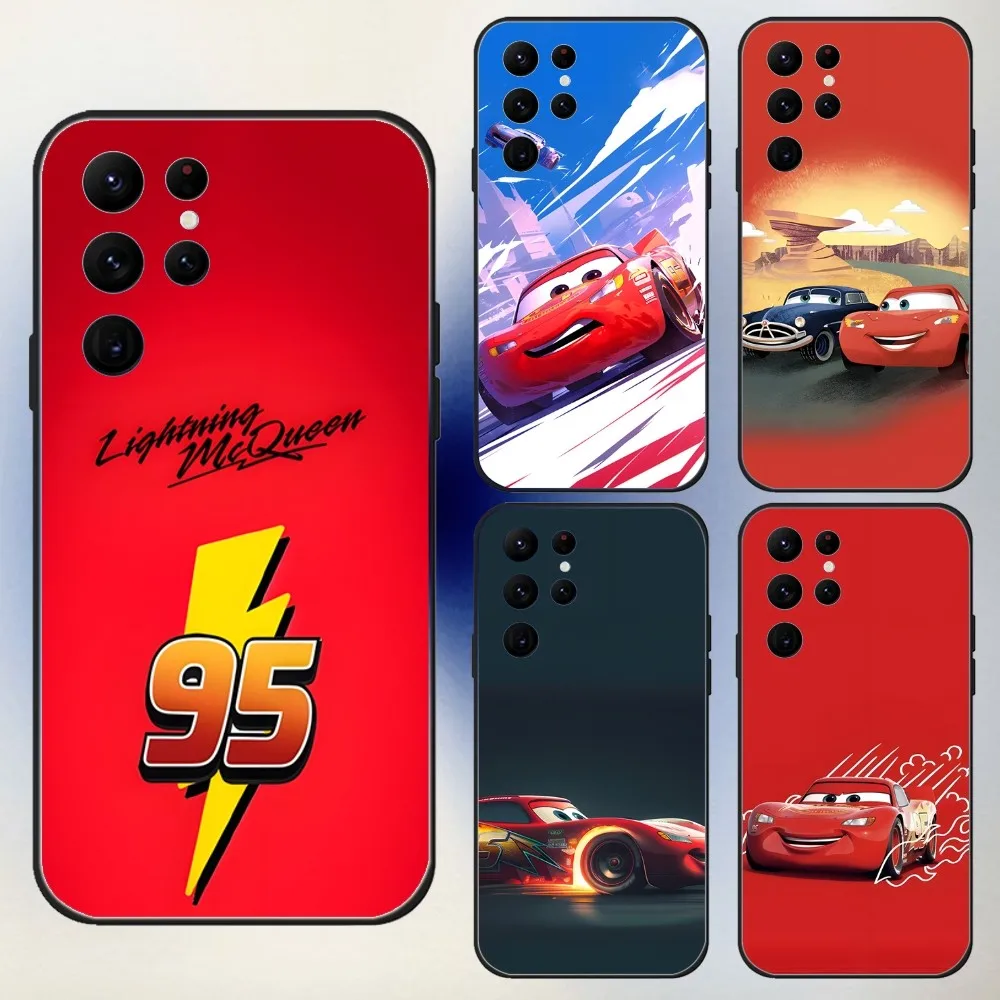 

Cars Flash McQueen Red 95 Phone Case For Samsung S24,23,22,30,21,10,9,Ultra,Plus,Lite,FE,5G Black Soft Case