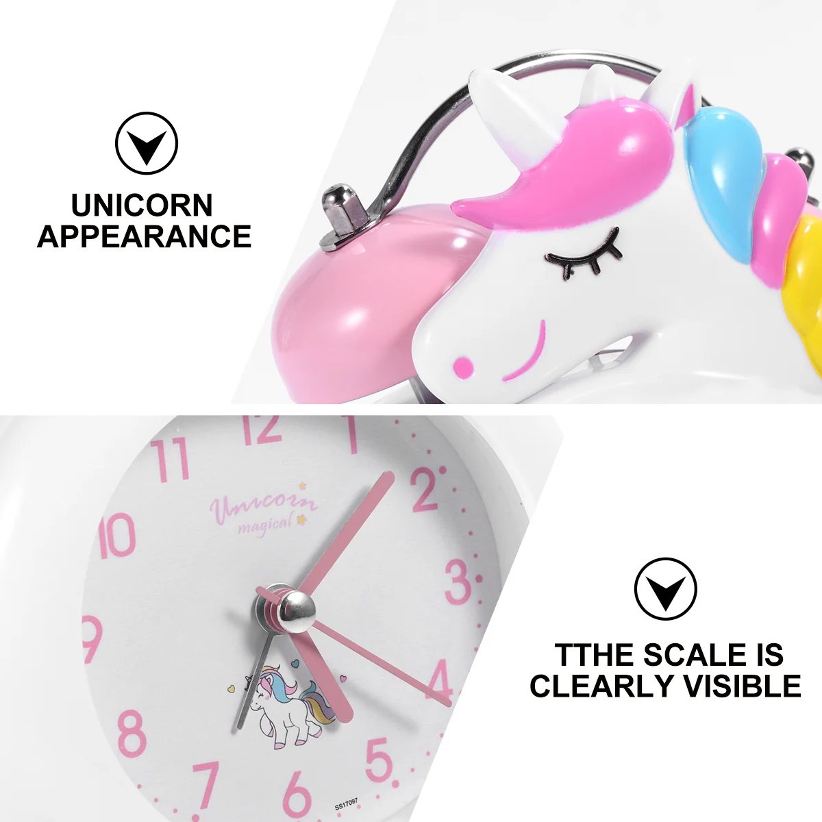 

1pc Unicorn Alarm For Desktop Ring Bell With Clear Sound Wake-Up Time Unicorn Alarm Clock Desktop Clock