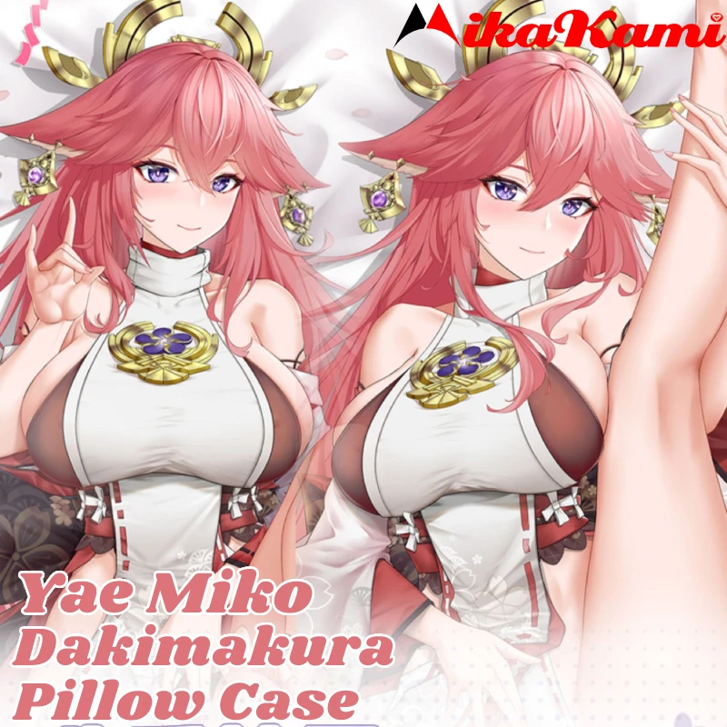 Yae Miko Dakimakura Genshin Impact Pillowcase Hugging Full Body Sexy Pillow Case Cushion Cover Home Bedding Decor Otaku Gift