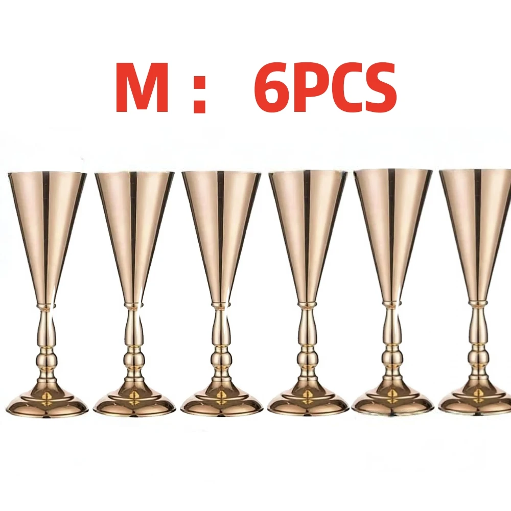 Gold Metal Trumpet Vase Stand Holder Cone Flower Holder for Wedding Table Centerpiece, Party & Home Decor 3 Sizes Choose image 3