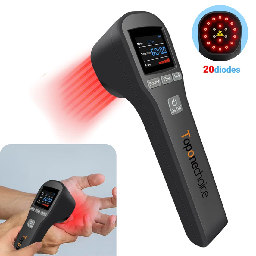 

Handheld 20 Diodes 650nm+808nm Cold Laser Physical Therapy For Hand Arthritis NIR Light Therapy Device for Trigger Finger Pain