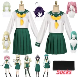 Hiiragi Utena Minakami Sayo Tenkawa Kaoruko Cosplay Anime Gushing Over chicas mágicas Araga Kiwi disfraz peluca JK uniforme escolar