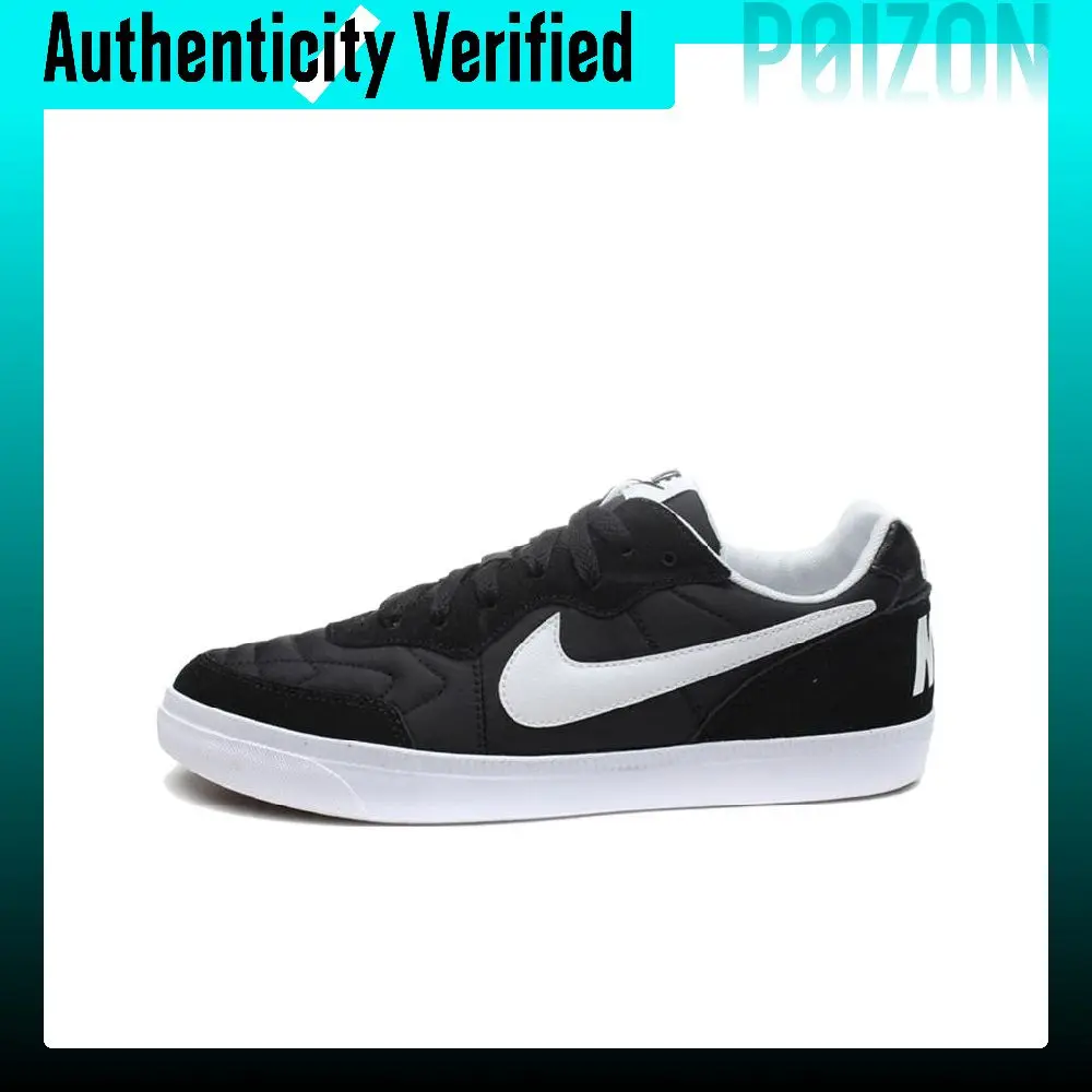 Nike Tiempo Trainer Fabric Low top Skateboard Shoes Men's Black 644843-012