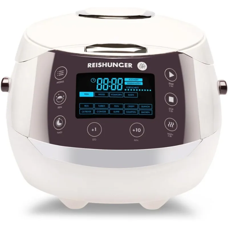 

Reishunger Digital Rice Cooker and Steamer,White,Timer-8 Cups-Premium Inner Pot,Multi Cooker with 12 Programs&7-Phase Technology