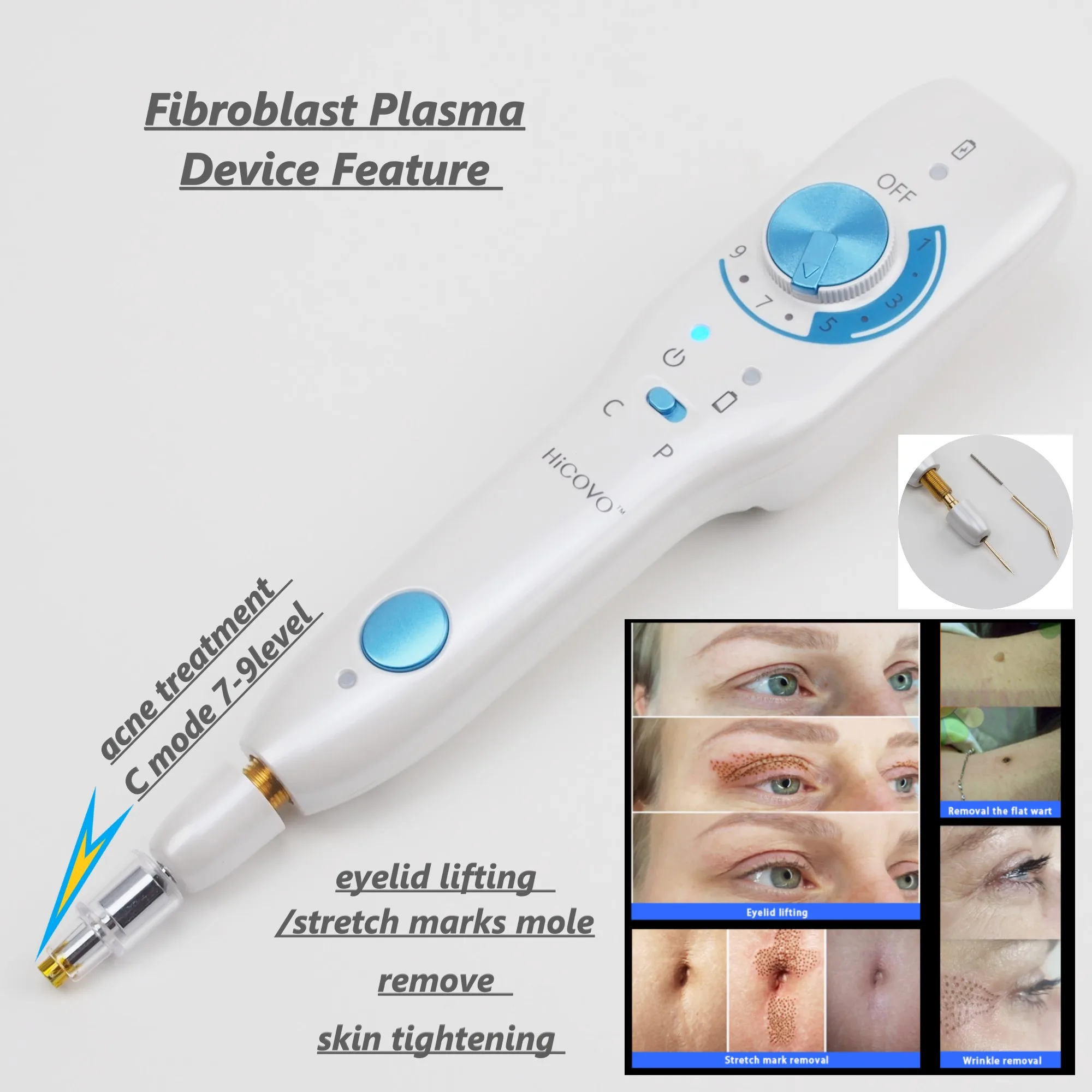 Fibroblast Hicovo Original Cold Plasma Skin Tightly Acne Treatment Mole Skin Tag Blemish Removal Beauty Care Tools