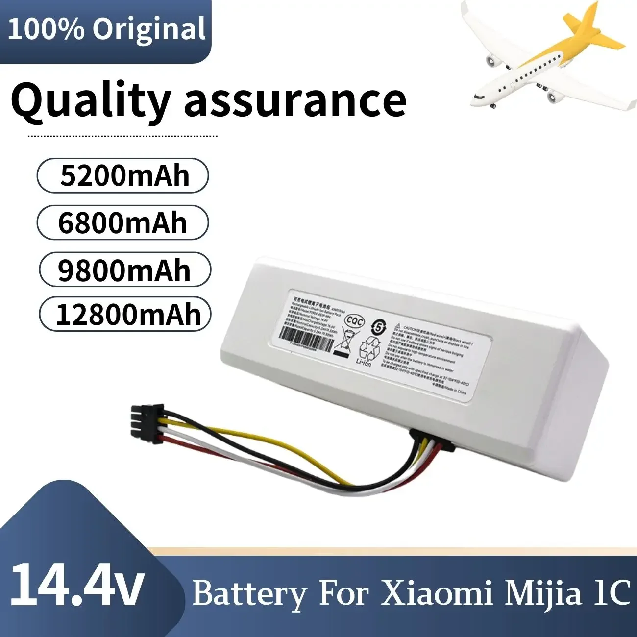 P1904-4S1P-MM Battery 14.4v 12800mAh For Xiaomi Mijia 1C STYTJ01ZHM Robot Vacuum Mop Cleaner Accessories Parts origina