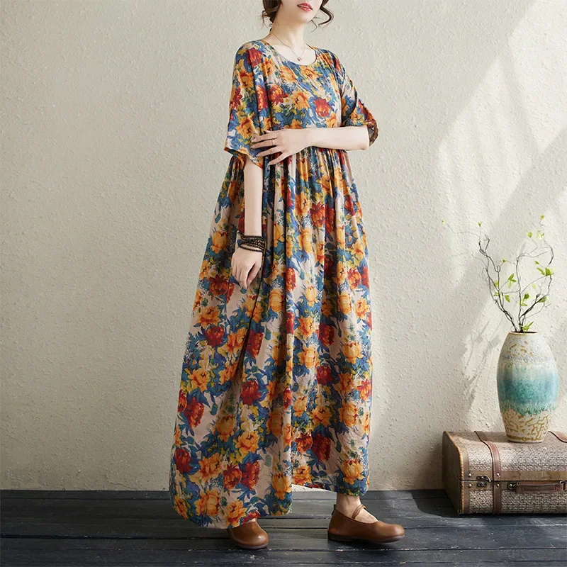 

Пуловер с круглым вырезом и юбка А-силуэта в ретро-стиле, женская одежда большого размера, женское платье средней и большой длины для внешней торговли