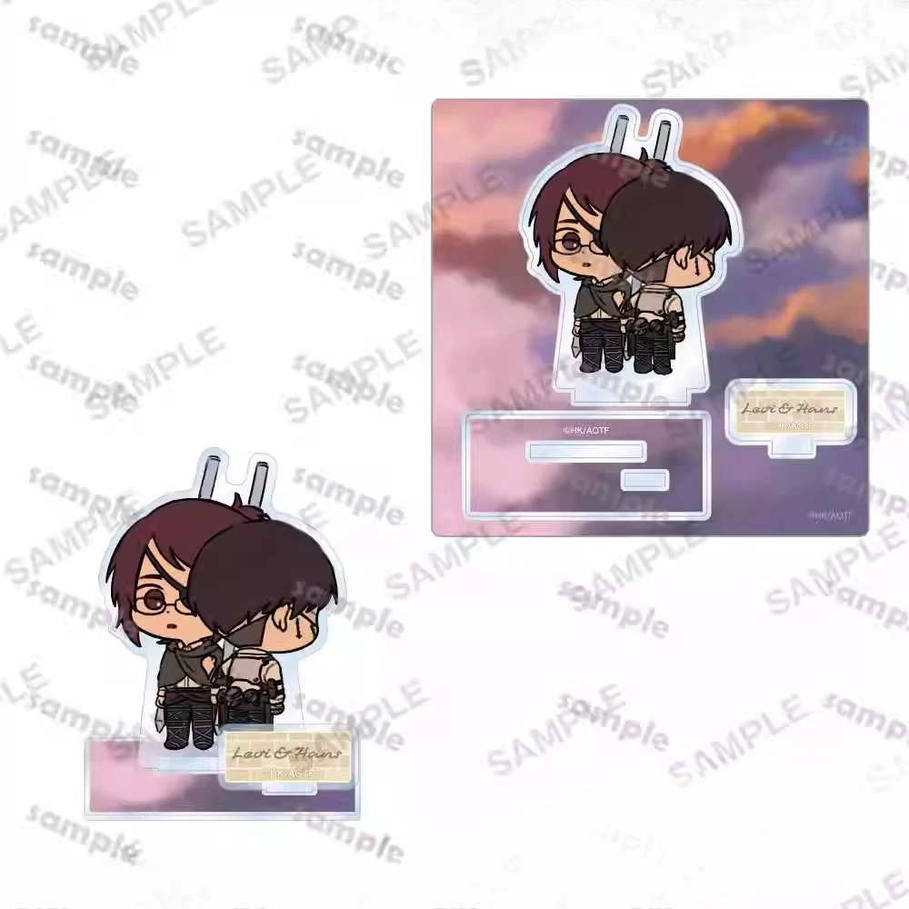 Juego Armin Arlert Hans Eren Yeager Mikasa Ackerman Hange Zoe muñeco con soporte acrílico figura de Anime modelo placa Cosplay juguete para regalo