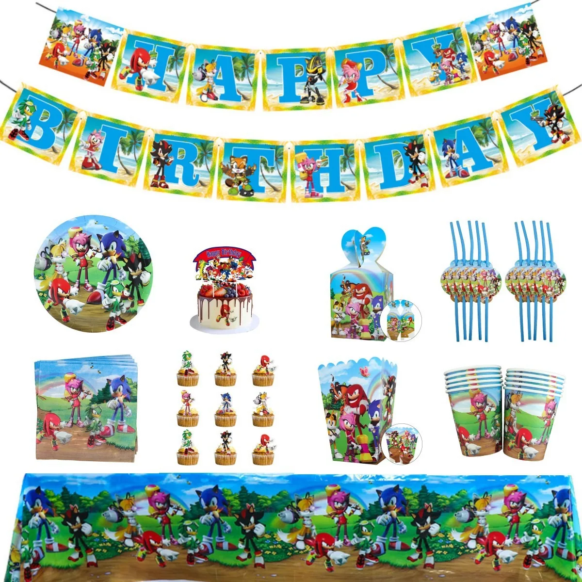 Video Game Birthday Decorations Party Supplies Paper Plates Cups Napkins Tablecloth Candy Boxes Tableware Celebration Collection