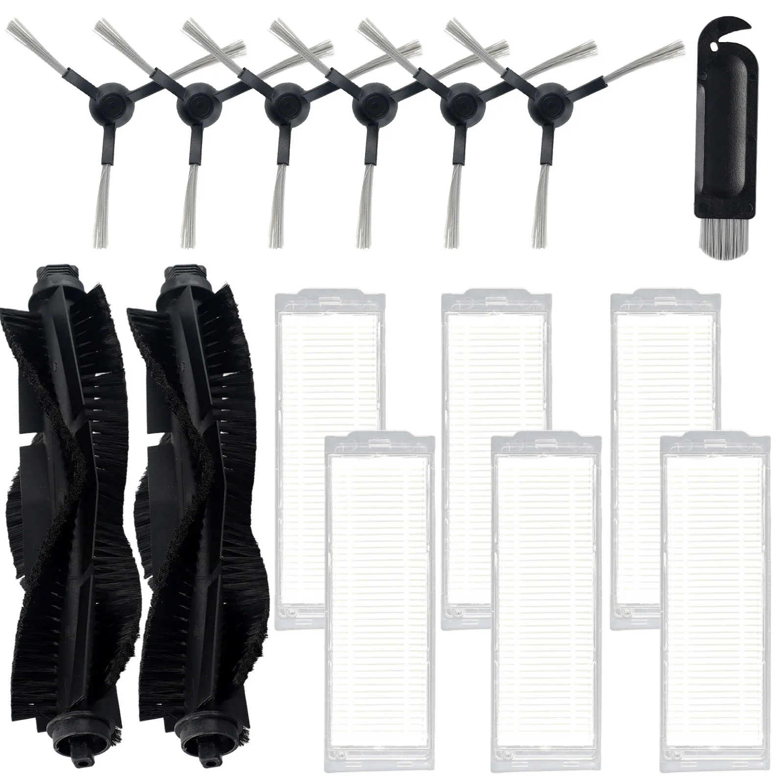 For WYZE WVCR200S Robot Vacuum Parts 2 Main Roller Brushes 6 Side Brushes Filters Deep Clean Carpet Maintenance Kit Accessories