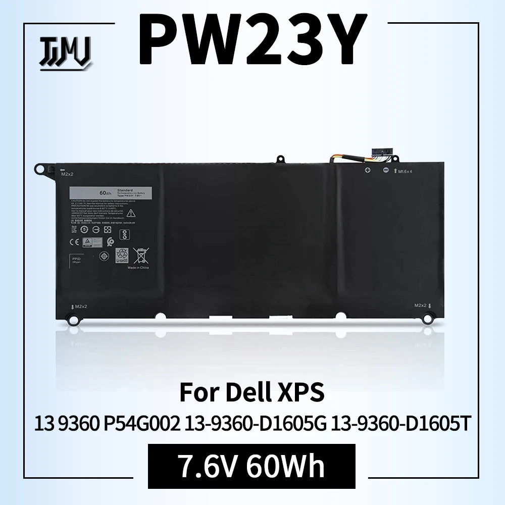 Bateria do Portátil para Dell Pw23y Xps 13 9360 P54g002 13-9360-d1605g 13-9360-d1605t 13-9360-d1609 13-9360-d1609g 13-9360-d1705g Bateria do Portátil