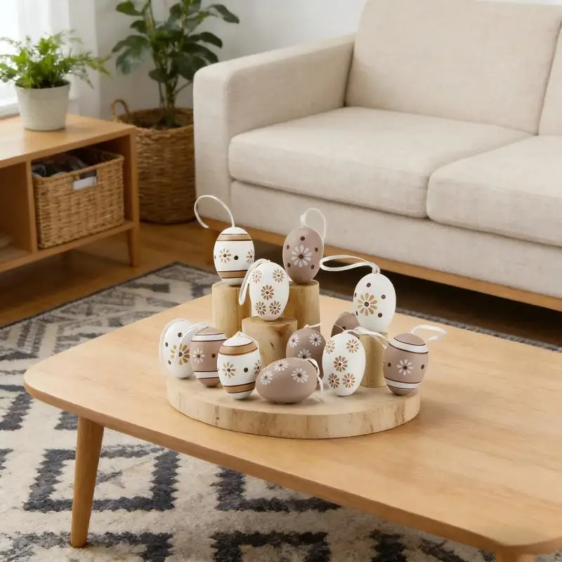 

(12Pieces/bag)4x6cm Easter Eggs Holiday Decorations Gifts Seasonal Celebrations Matching with Happy Atmosphere