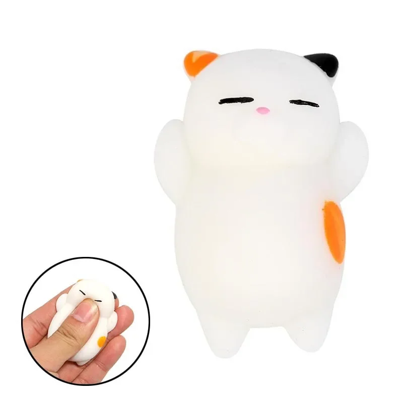 Cartoon Cat Squishy Toy Stress-Relief Soft Squeeze Toy Decompression Toy Animal Healing Stress Hand Fidget Vent Toys