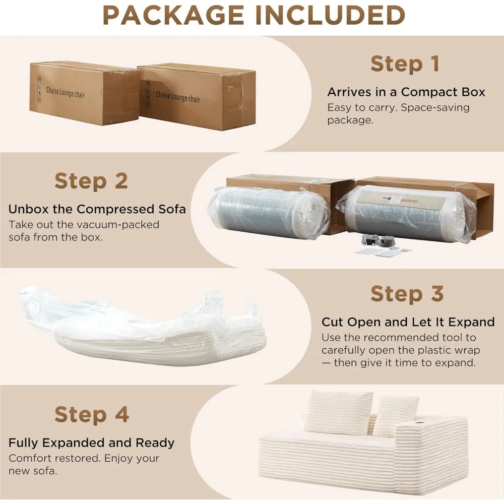 طقم أريكة مقطعية مضغوطة وحدات - تنجيد سروال قصير مخملي، أريكة قابلة للتحويل مع حاملات أكواب ووسائد للمعيشة #6