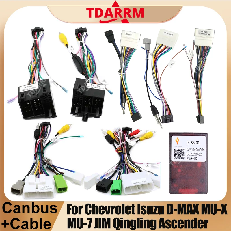 

Car Radio Canbus Box Adaptor Decoder For Chevrolet Isuzu D-MAX MU-X MU-7 JIM Qingling Ascender GMC Envoy With Wire Harness Power