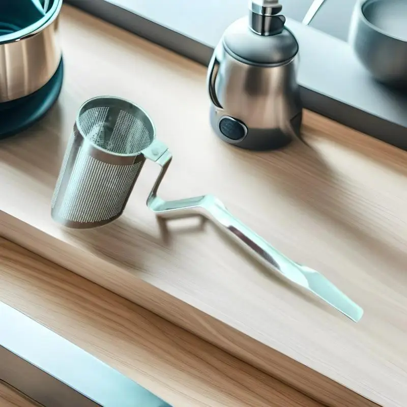 Stainless Steel Clip Hanging On Cup Tea Strainer Cup Clamp Tea Infuser With Long Handle Fine Filter For Home Office Daily view 2