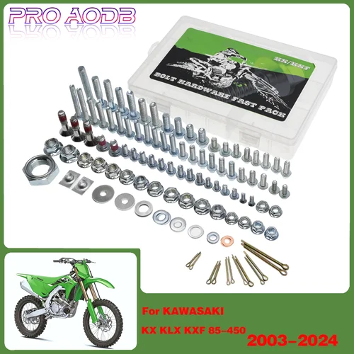 Imagen 1 del producto Juego de tornillos y tornillos para guardabarros de carenado de moto de cross para KAWASAKI KX KLX KXF 80 85 100 125 150 250 450 2003-2022 2023 2024 2025 Motocros