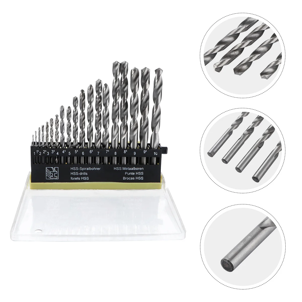 

19Pcs High-Speed Steel Drill Bit Electric Tool Sturdy Multi-Purpose Plastic Drilling Silver Drill Bit