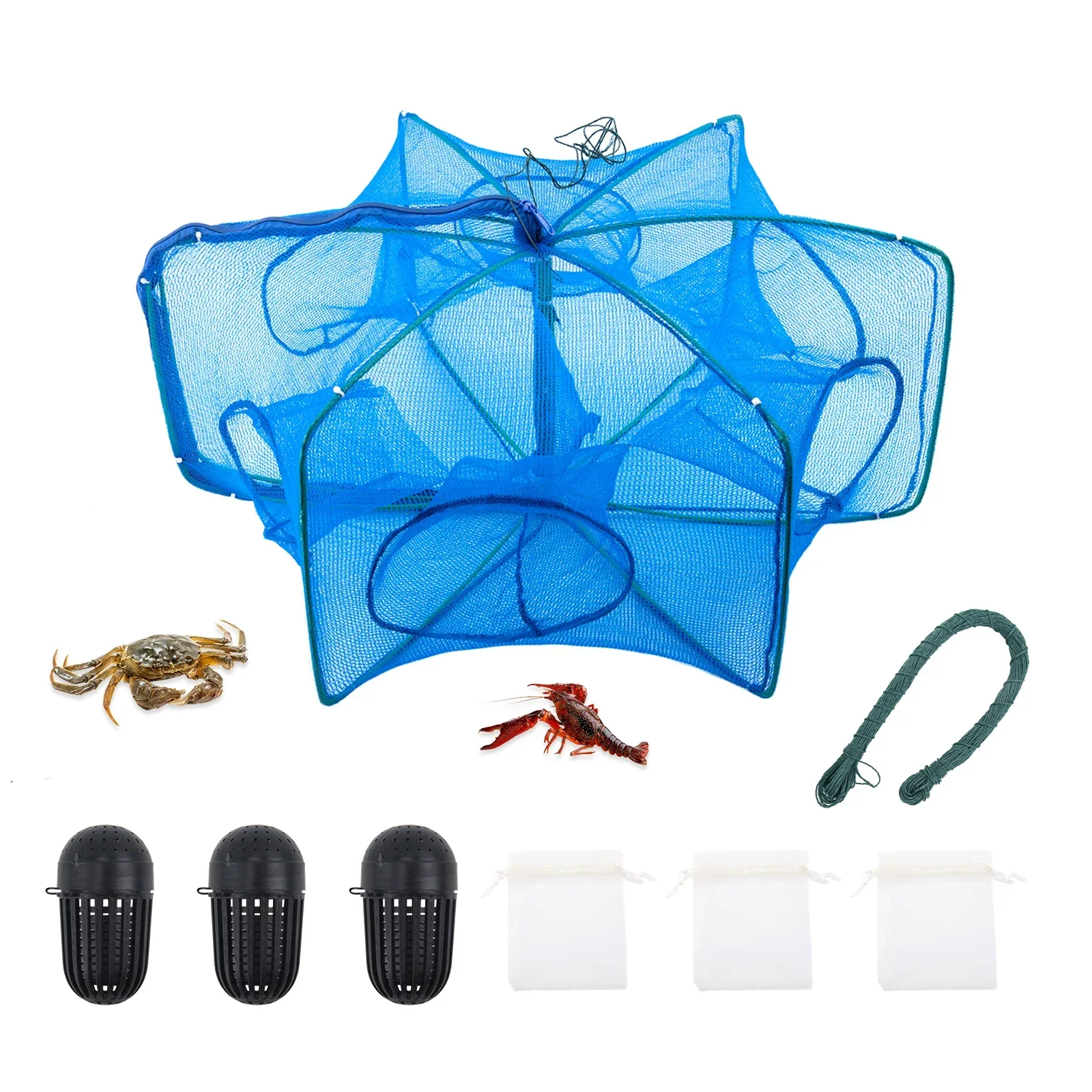 

Goture 6 Holes Fishing Net Folded Portable Fish Network Casting Net Crayfish Shrimp Catcher Tank Trap Fishing Accessories