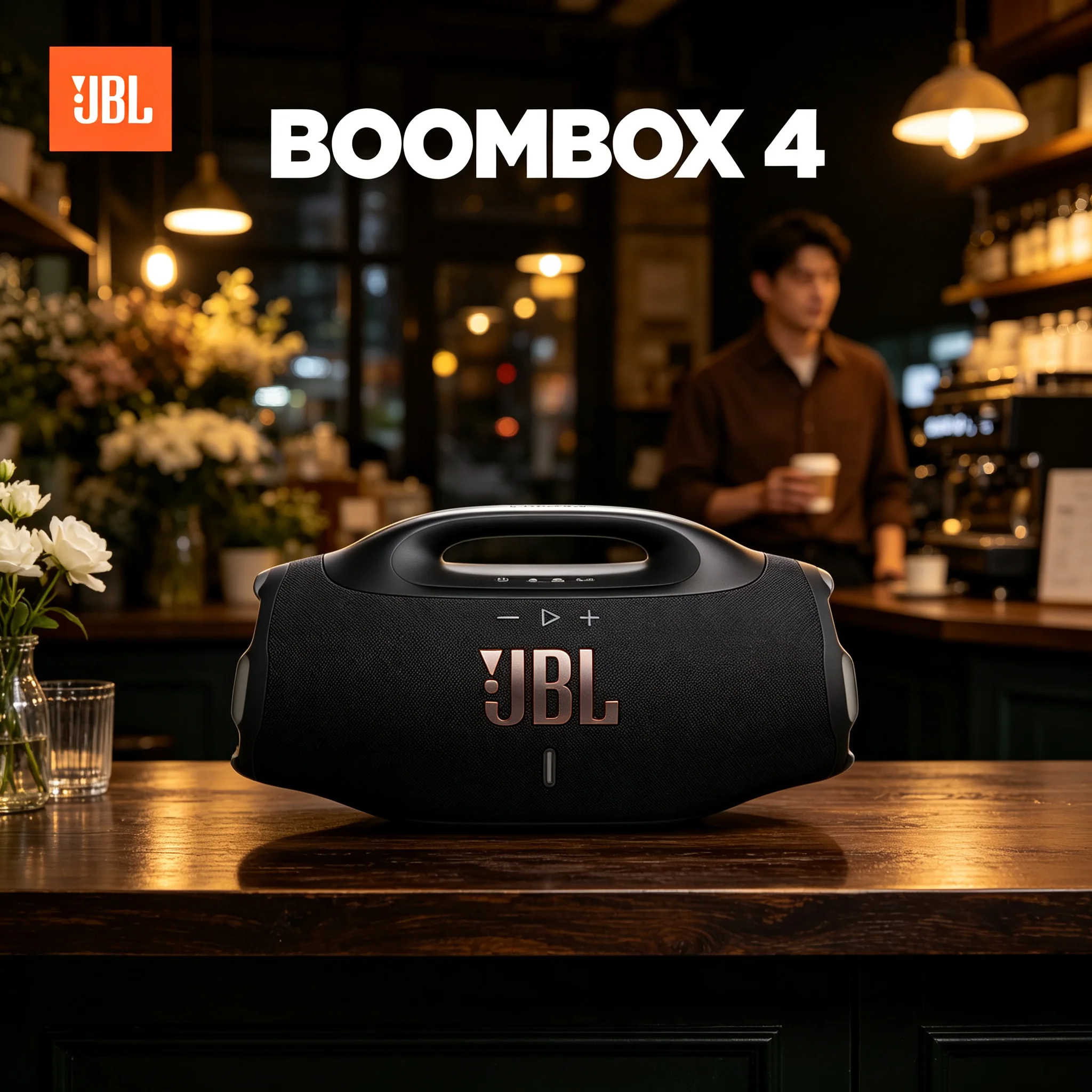 JBL BOOMBOX 4 Outdoor Wireless Speaker AI Sound Boost Technology 34 Hours Playtime for Picnic Trip and Home Party
