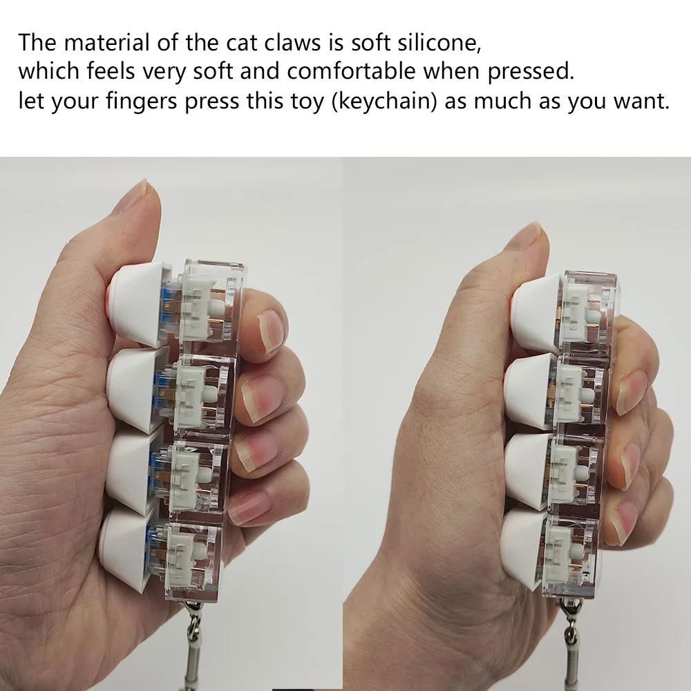 Silicone Soft Cat Claws Keychain Key Ring Pendant Mobile Phone Backpack Pendant Desktop Accessories Decompression Press Tools image 4