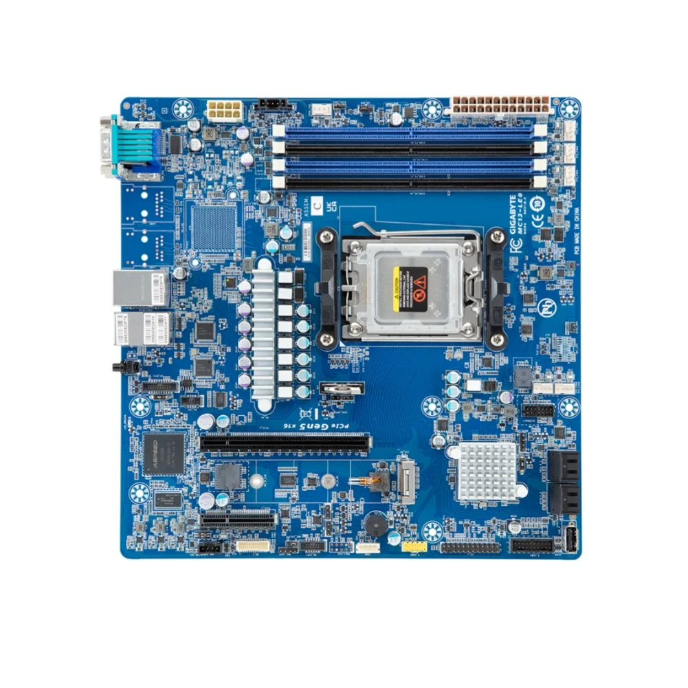 

Новая материнская плата Gigabite MC13-LE0 с поддержкой одного процессора EPYC серии 4004/4005 или Ryzen 9000/7000 PCIE5.0 DDR5 для рабочей станции