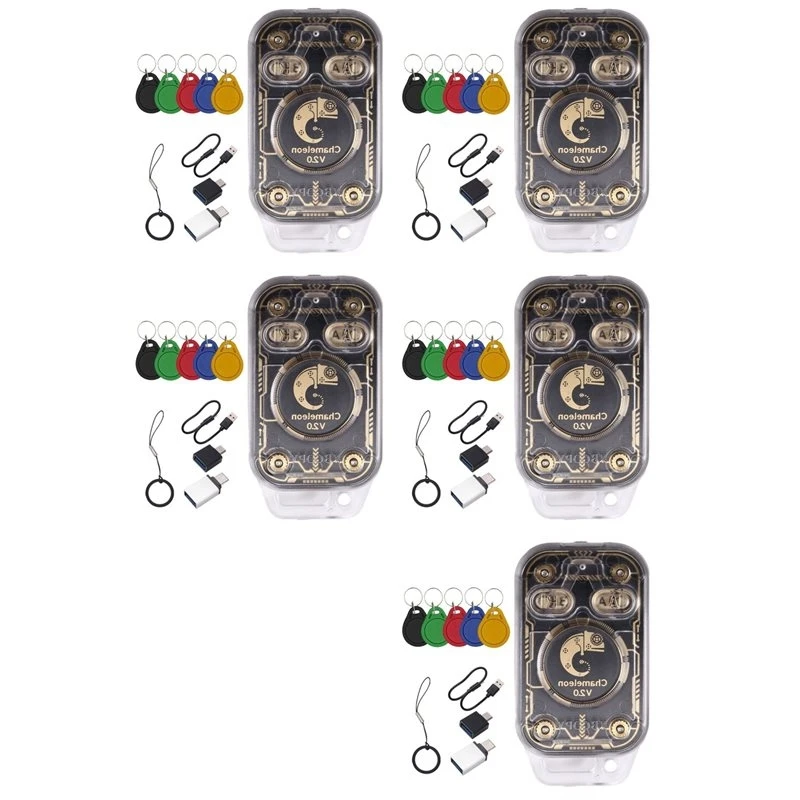 AB25-5X Chameleon V2.0 RFID Smart Chip Reader Emulator NFC Duplicator 125K 13.56Mhz Card Decode+25XUID Keychain