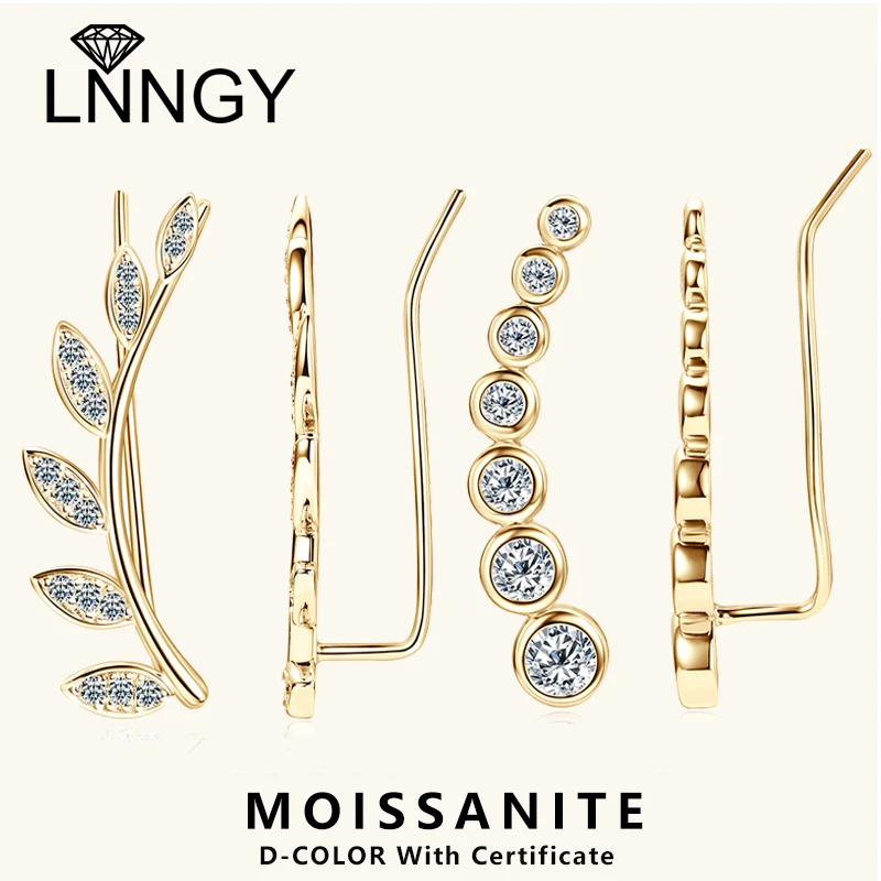 

Lnngy pendientes plata 925 пробы серебряные серьги-гвоздики Муассанит альпинист серьги с сертификатом для женщин вечерние украшения