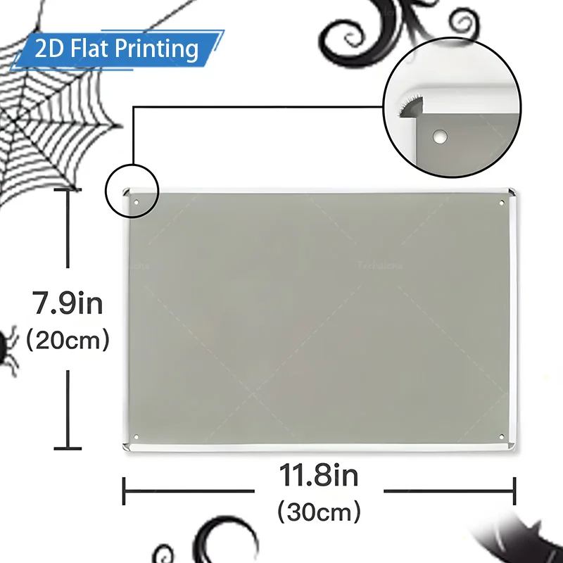 [2D FLAT] 1 قطعة علامة معدنية للهالوين زومبي علامة القهوة 2D طباعة مسطحة ديكور