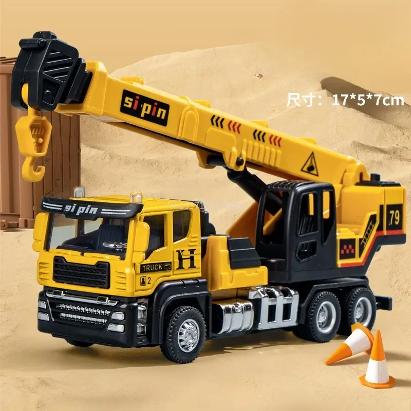 Diecast Engineering Vehicle Fire Engine Excavator Mixer Dump Car Model Simulation Alloy Head Dumper Tanker Toys for Kids Boy