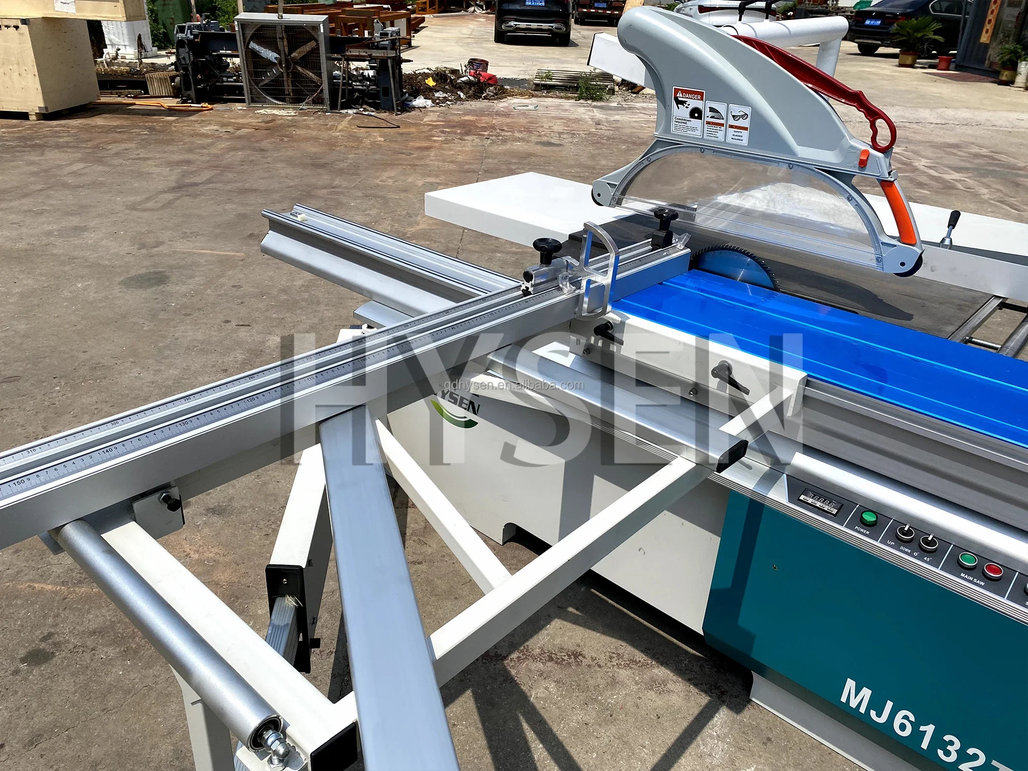 HYSEN Tilting Circular Saw Woodworking Circular Table Saw Machine with Sliding Table for Wood Cutting