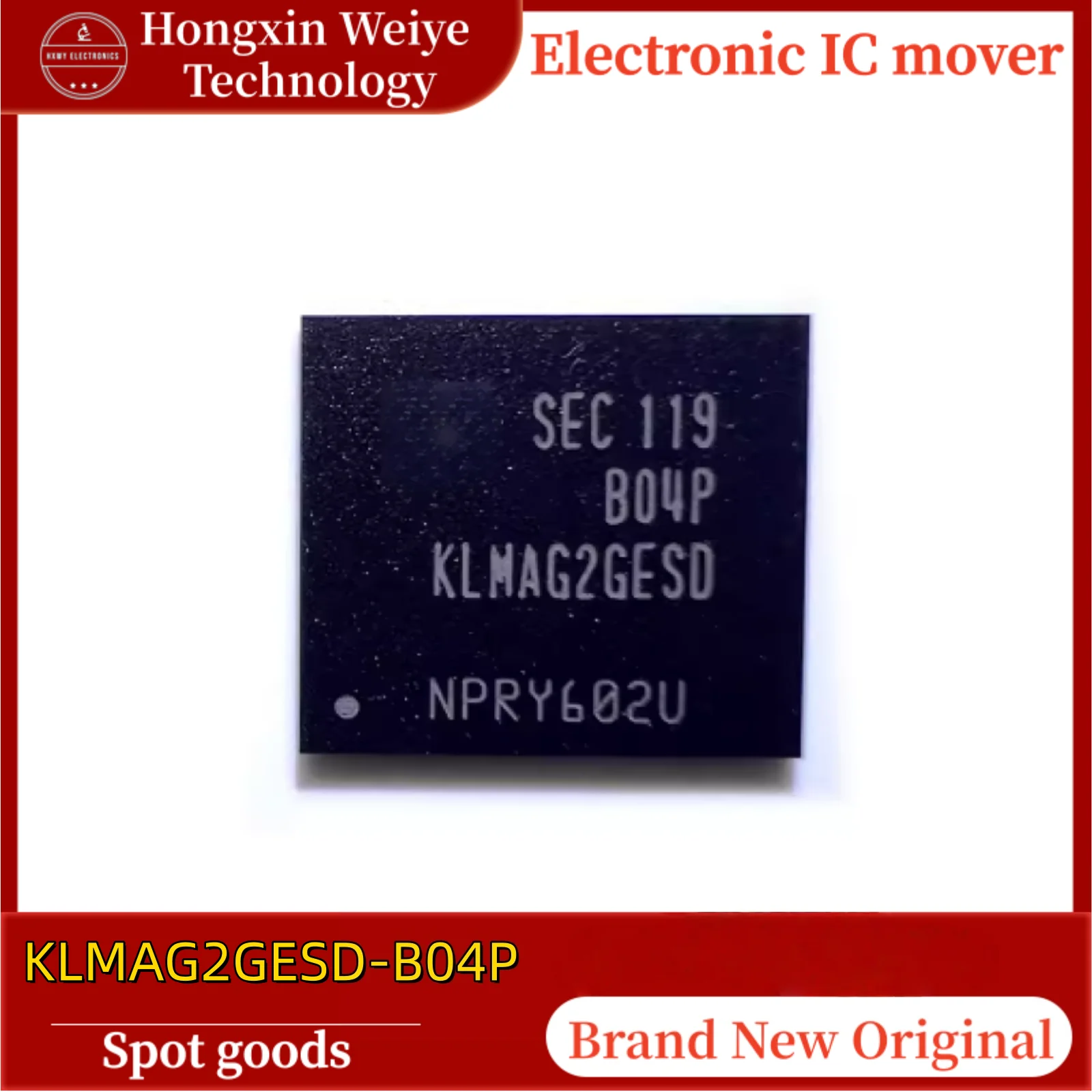 

(2/10 pieces) KLMAG2GESD-B04P eMMC Flash Memory IC High-Speed Reliable Original In Stock