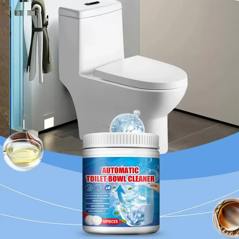 

Scrubbing Toilet Tablets Bathroom Cleaning Supplies 10pcs Automatic Bowl Freshness Continuous Cleaner For Bathroom