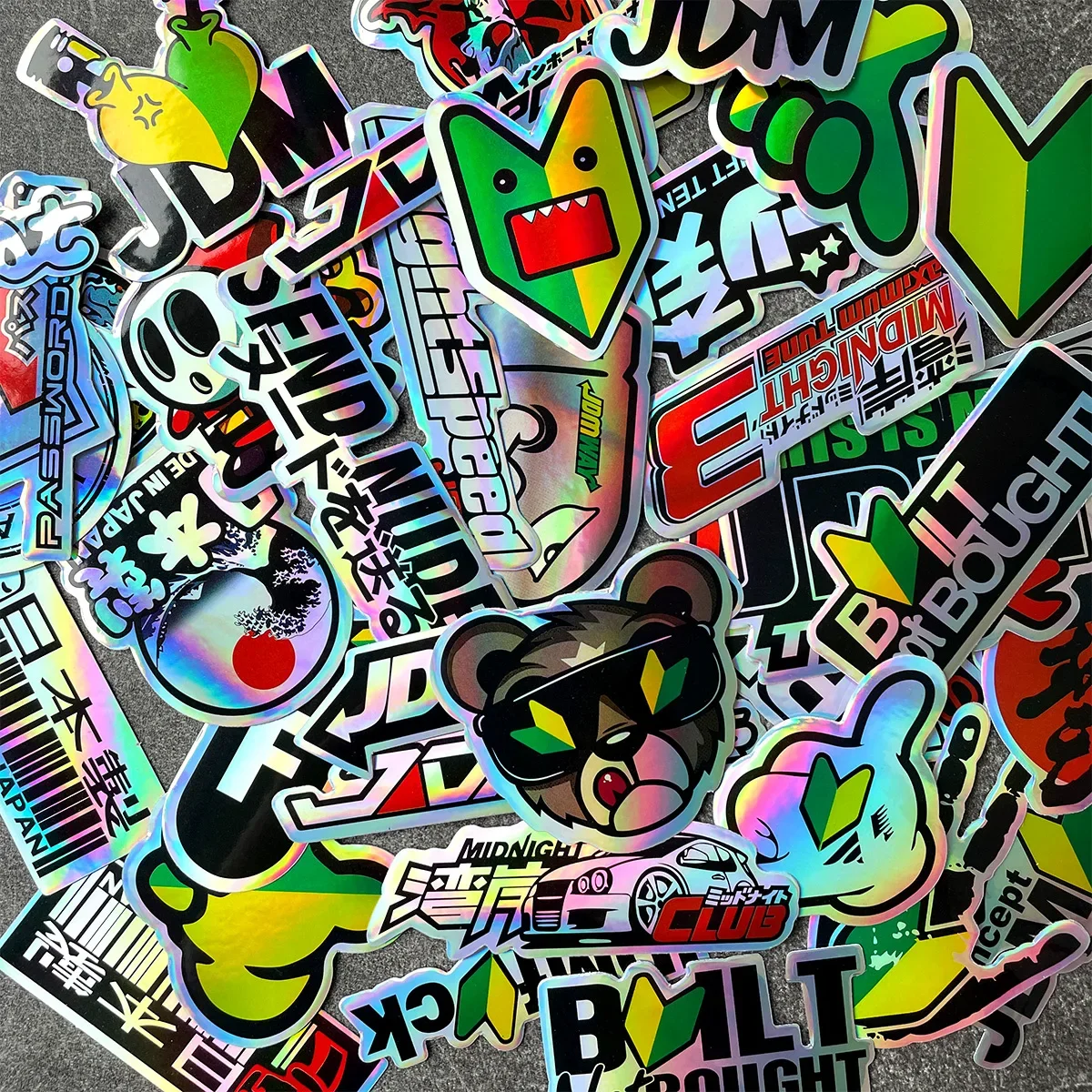 Adesivos JDM para Motocicleta, Decalques de Vinil para Capacete, Tanque de Combustível, Carro de Corrida, Bicicleta, Emblema Decorativo