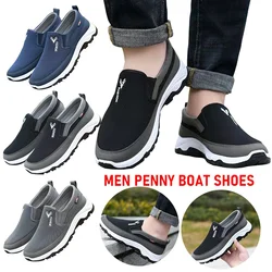 Męskie buty typu Penny Boat ortopedyczne podróżne Plimsolls oddychające buty podróżne na co dzień antypoślizgowe wygodne tenisówki do uprawiania turystyki pieszej na świeżym powietrzu