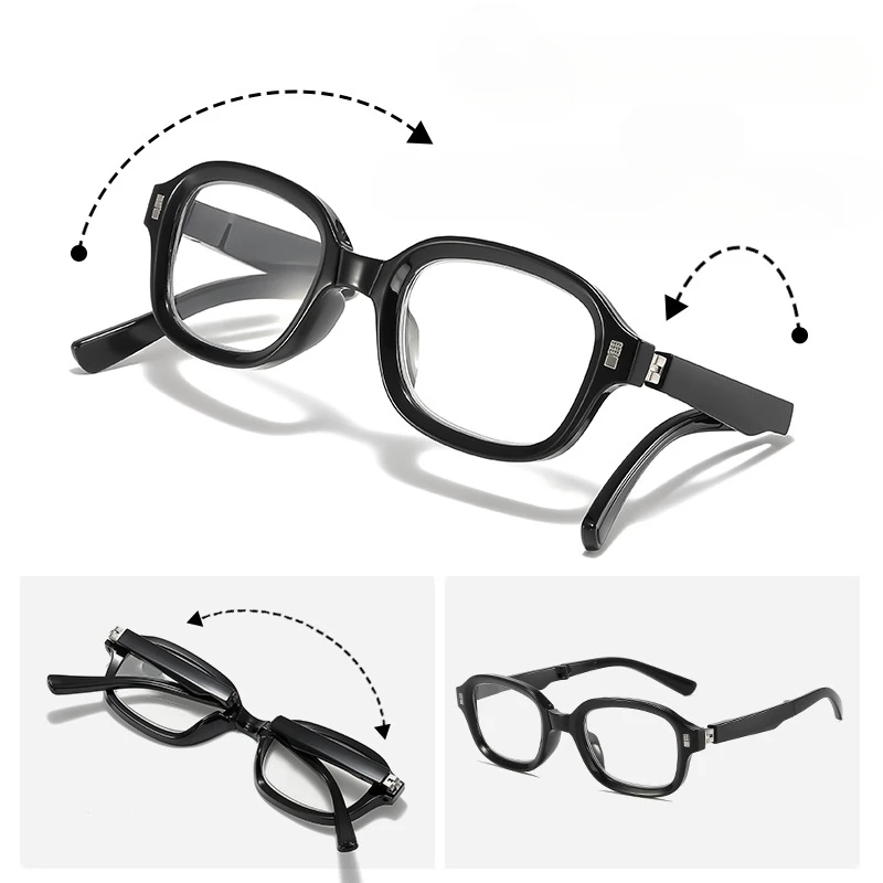 Finished Folding Photochromic Reading Glasses for Women Men Vintage Portable Anti Blue Light Eyewear Color Changing Sunglasses