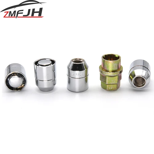 Para Toyota, Honda, Acura, EE. UU., M12x1,5, tuercas de bloqueo de rueda de acero antirrobo para coche, tuercas de bloqueo cromadas para neumáticos, 4 + 1 Juego