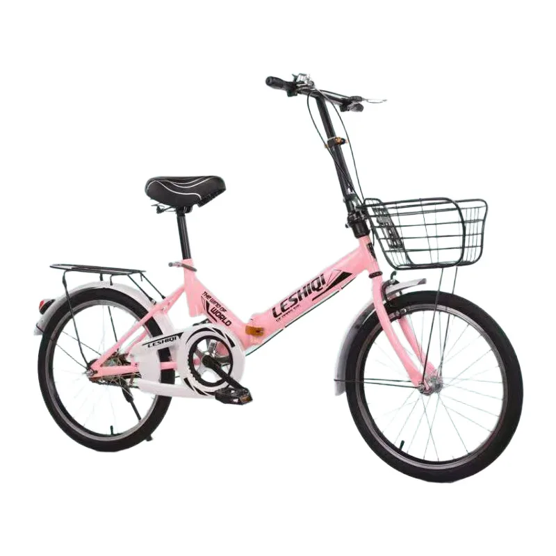 Folding Bicycle for Men and Women Super Lightweight and Shock-absorbing Mini Adult 20 Inch Adult Children Student Bike White view 5