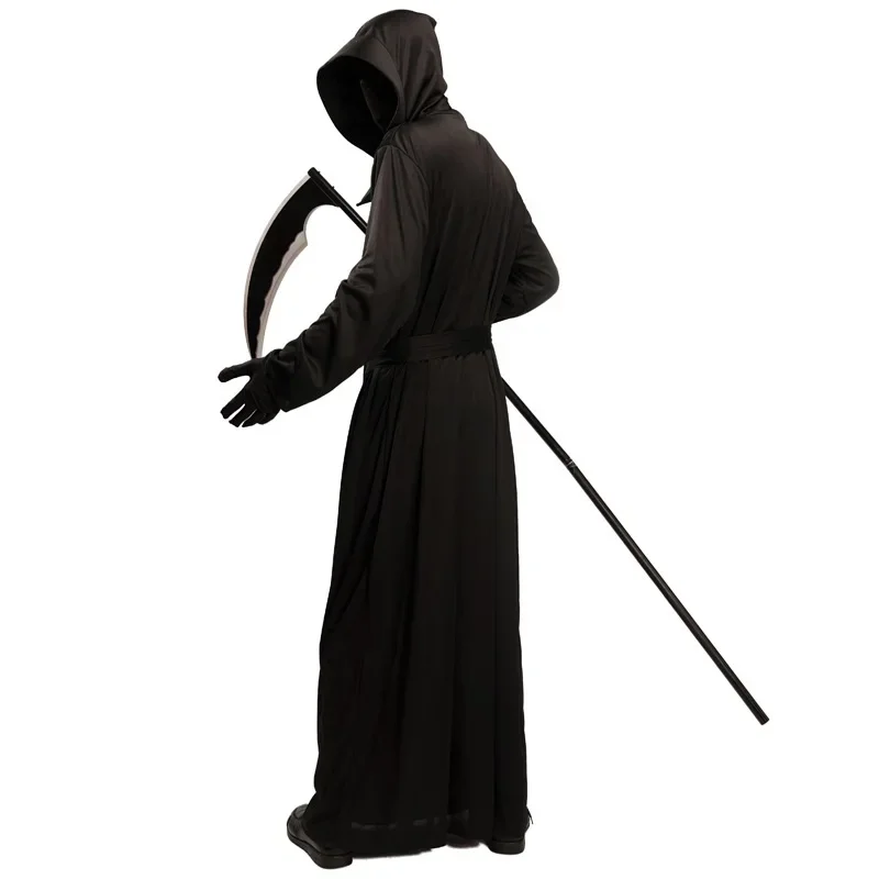 Male Black Devil Costume Ghost Festival Sickle Monster Role Playing Costume Death God Stage Performance Costume