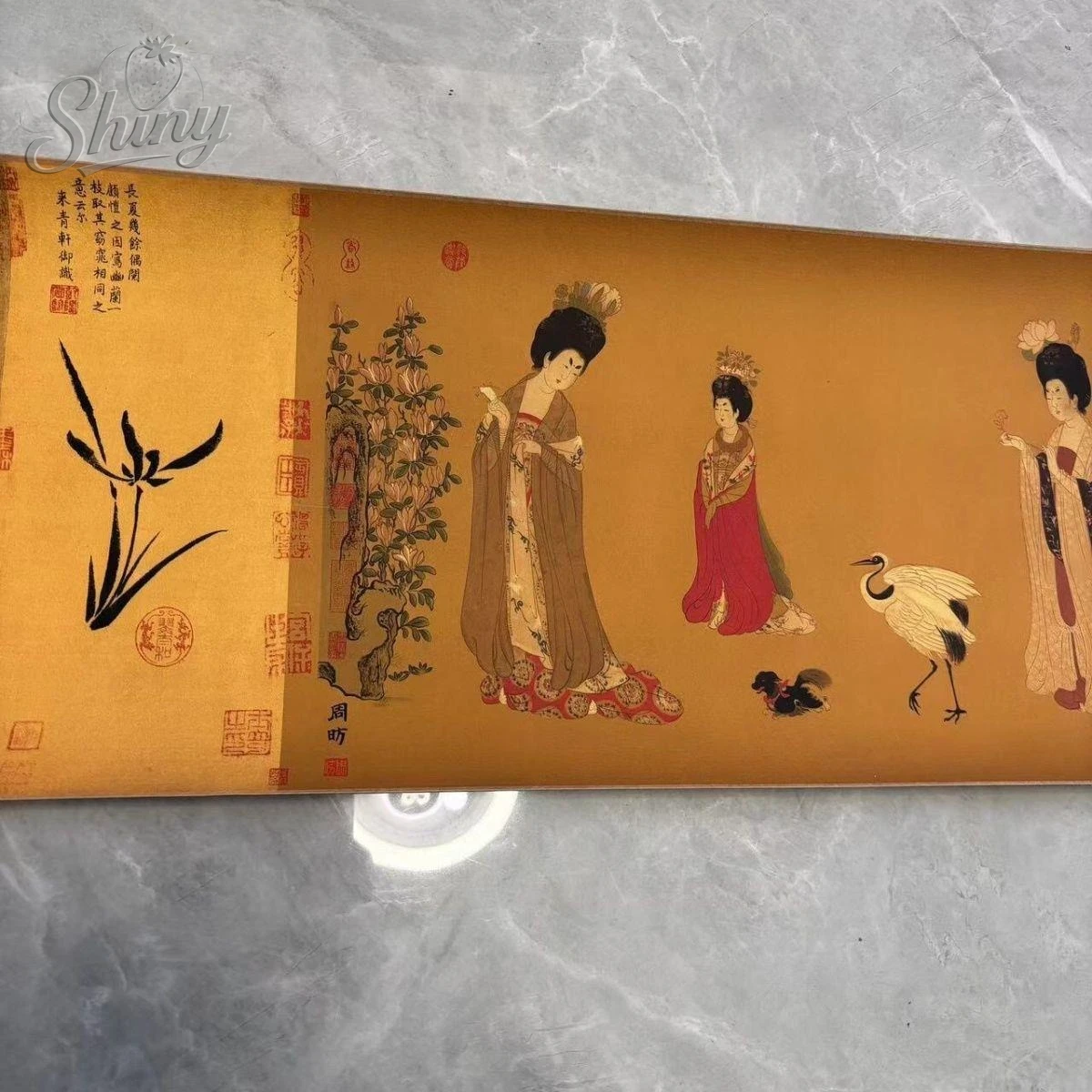 

30cm Antique Celebrity Calligraphy Tang Dynasty Tang Palace Ladies Long Scroll Painting Scroll Living Room