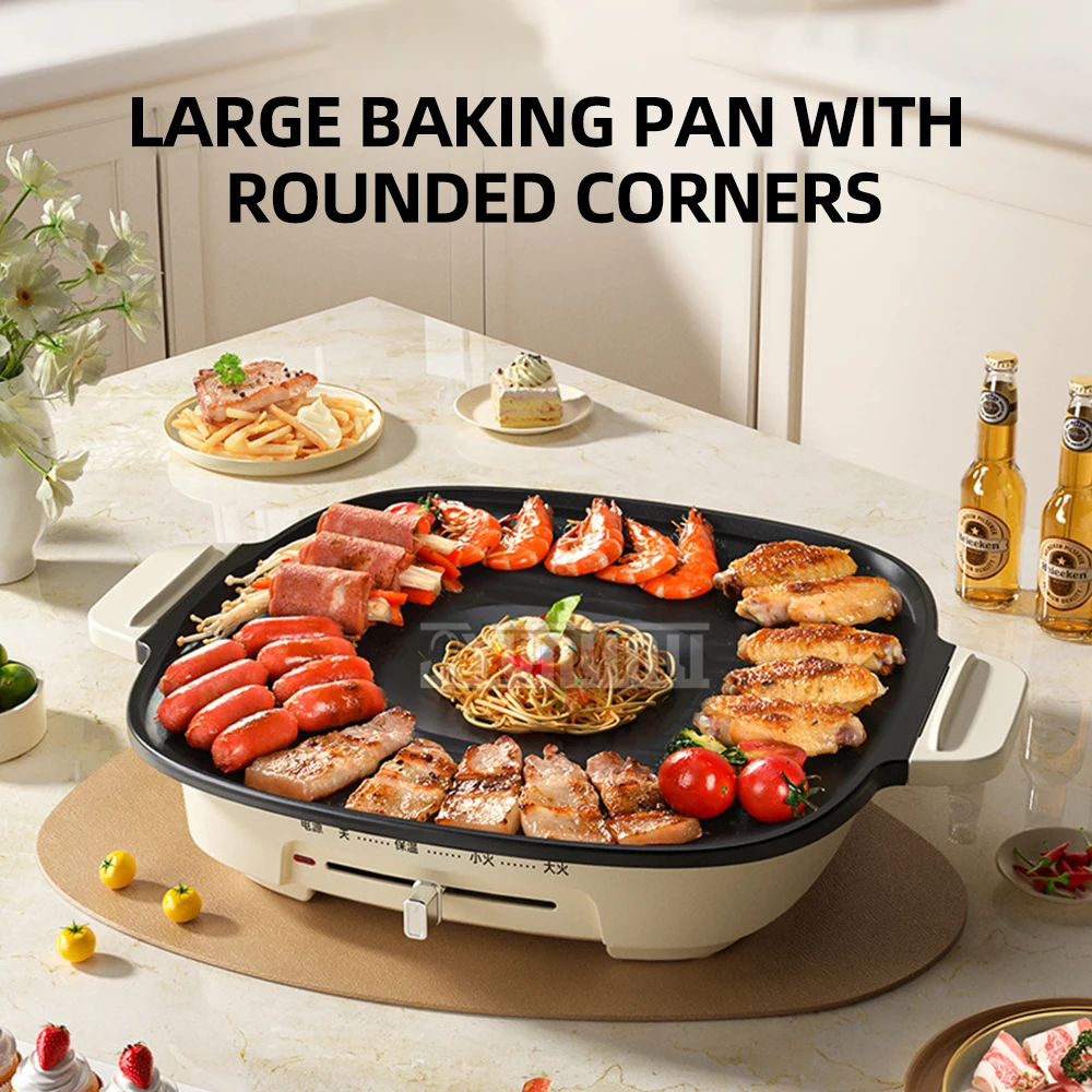 

Household Hot Pot Cooking Machine Multifunctional Grill BBQ Machine Frying Pan Portable Stove