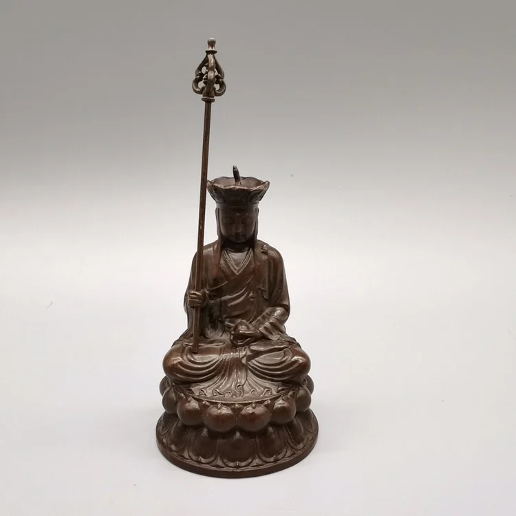 Bronze Jiuhuashan Diksitigarbha Buddha statue is dedicated to the bronze statue of Diksitigarbha Bodhisattva at home.