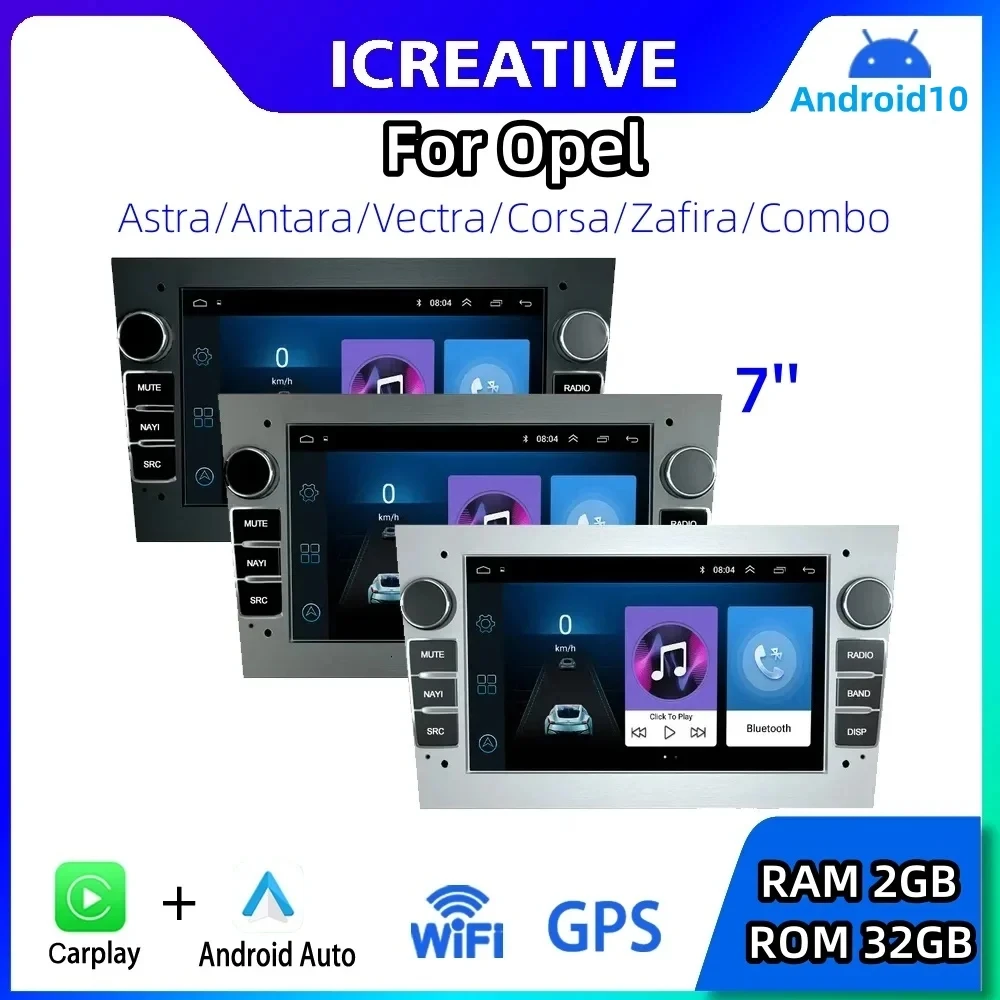 2Din Car Radio Android 10 For Opel Corsa C Astra H 2004 Signum Vivaro Zafira Tigra Combo Wireless Carplay Multimedia Navigation