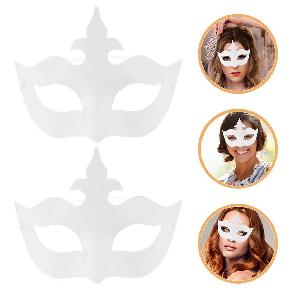 

5 Pcs White Mask Paper Carnival Masquerade Party Lightweight Paintable Costume Craft Mardi Gras Accessories Prom